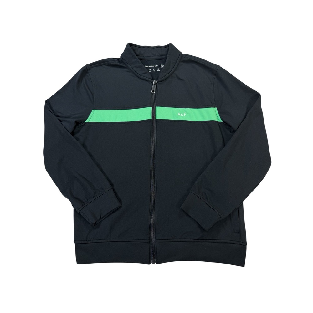 Abercrombie Kids Track Jacket‎ Kids 13/14 Black Excellent Full Zip 4-Way Stretch